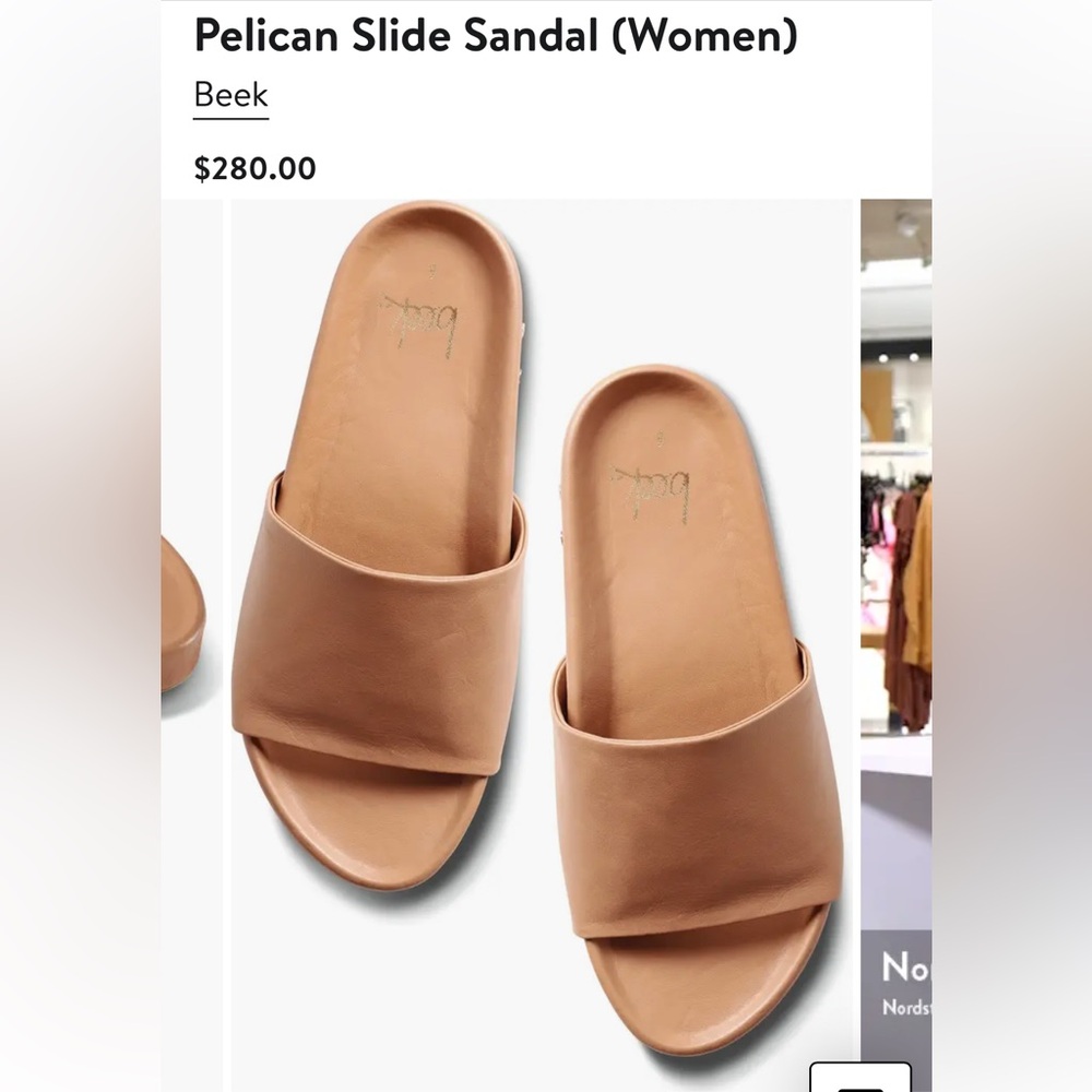 Beek Pelican Slide Sandal Honey Size 7